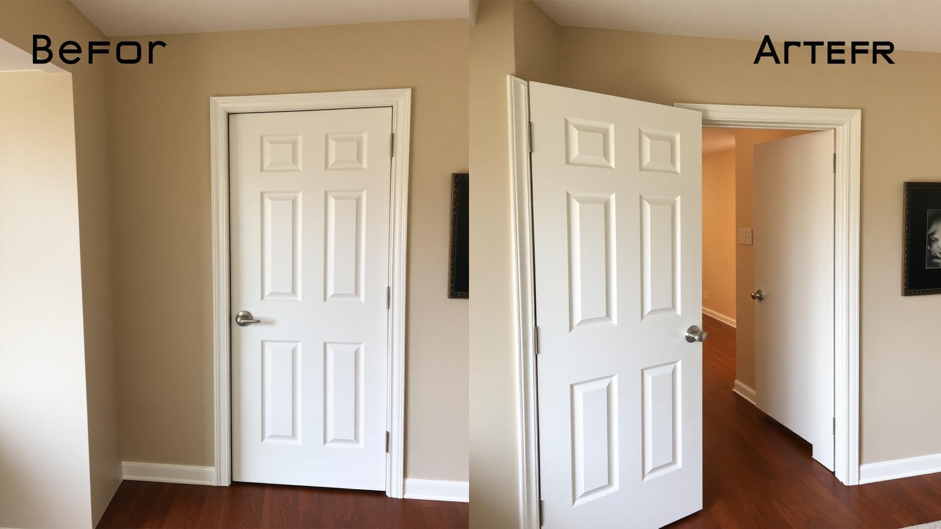Before and after interior door replacement in Venice, FL