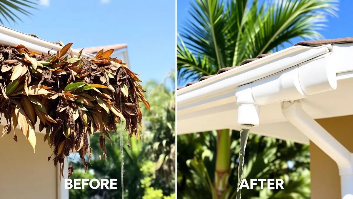 Handyman cleaning clogged gutters in Venice FL