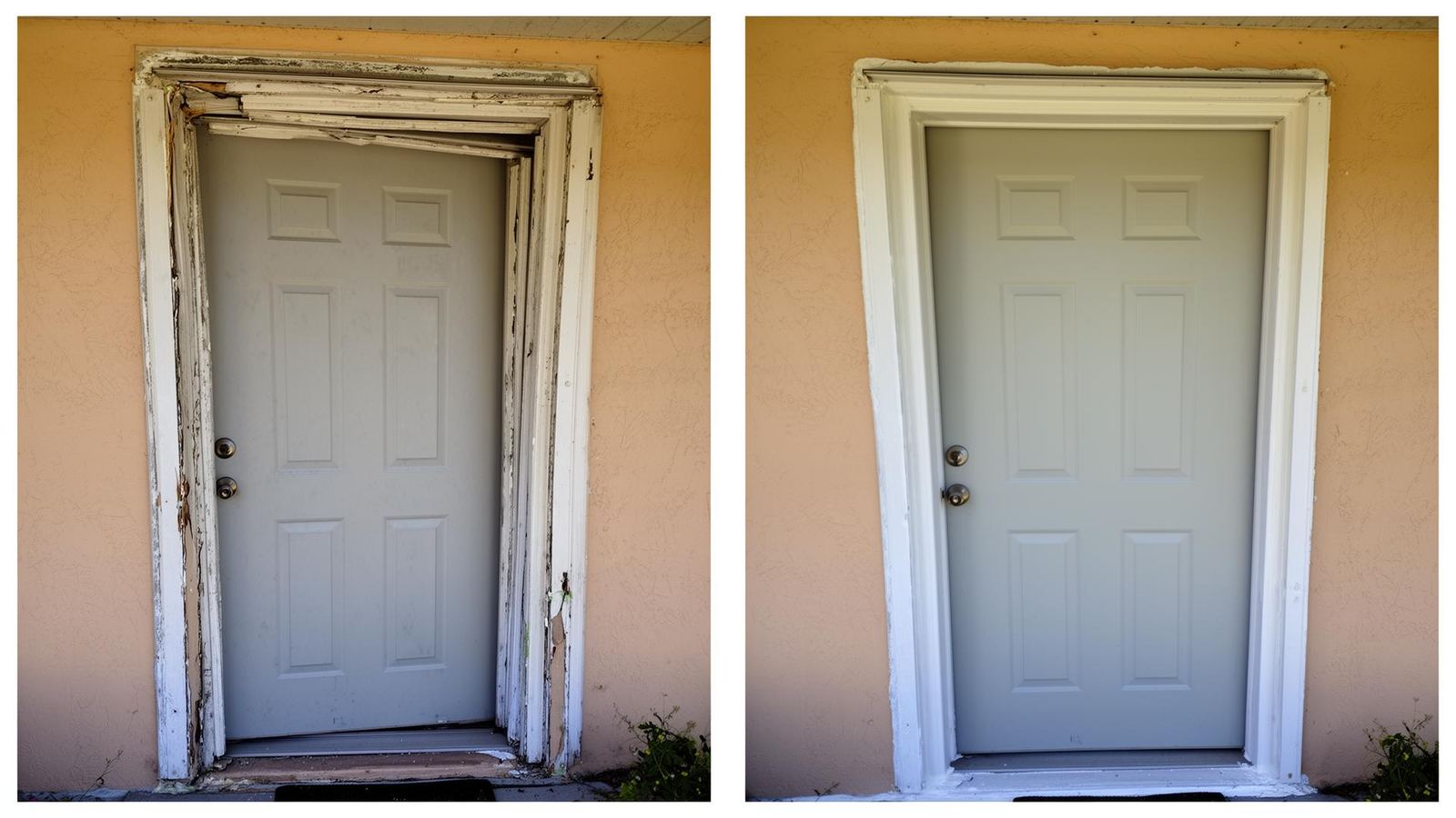Before and after interior door repair in Osprey, FL