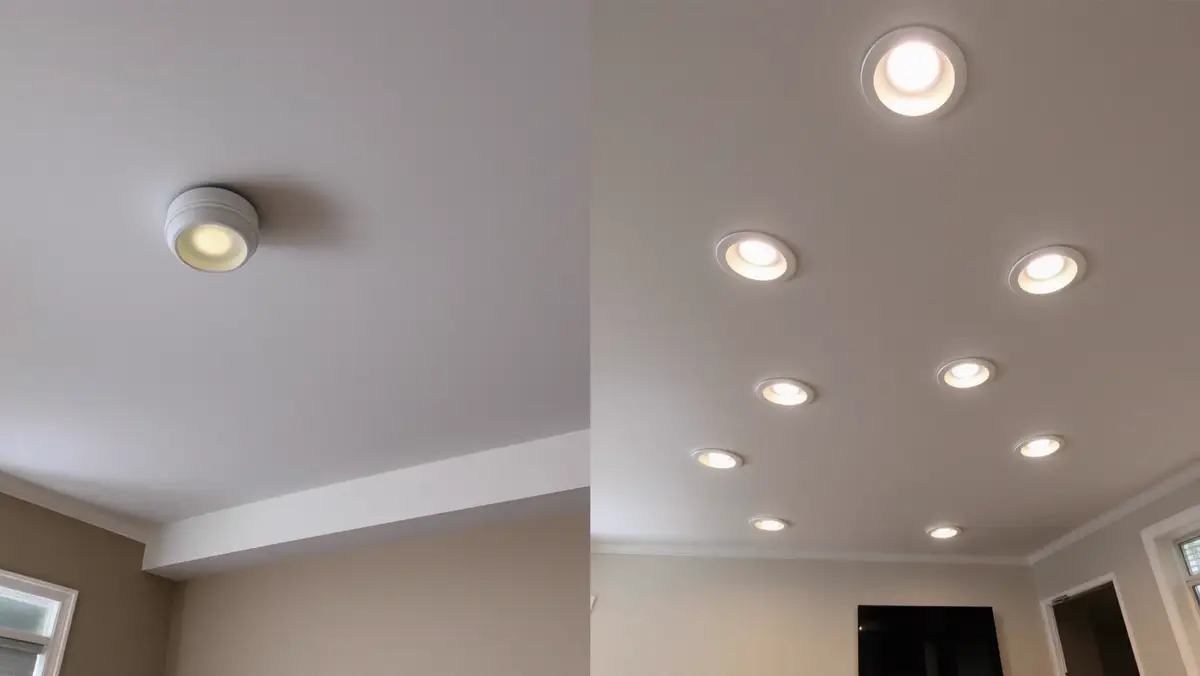 Before and after full-motion TV mount installed in a Florida bedroom