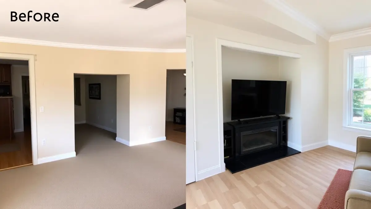 Before and after interior room repaint in a Venice, FL home