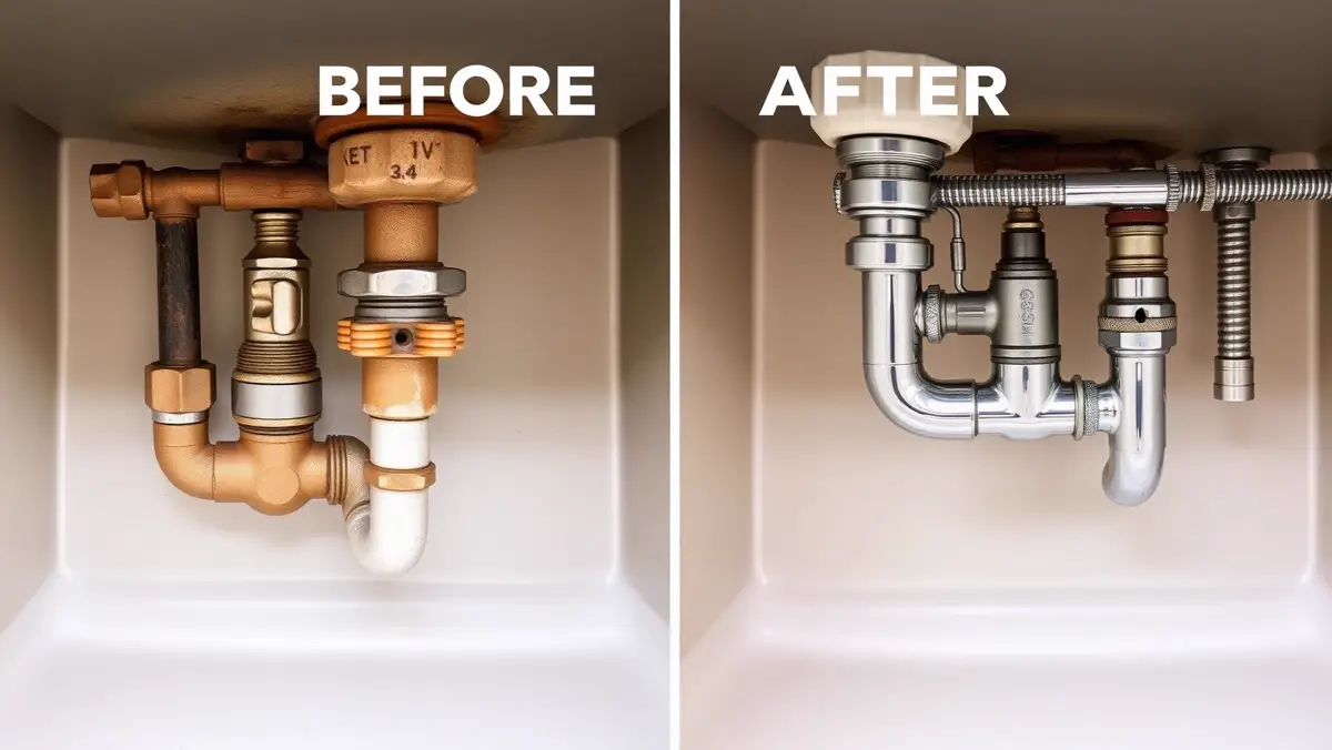 Plumbing repairs in Venice FL and North Port — shut-off valve and supply line replacement under a Florida sink