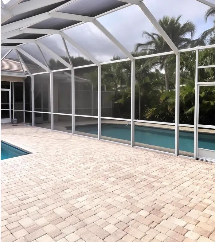 Lanai after soft washing in Venice, FL