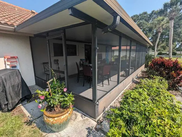 Screen enclosure repair by Fix it Once Handyman Services — Re-screened patio cage, good as new