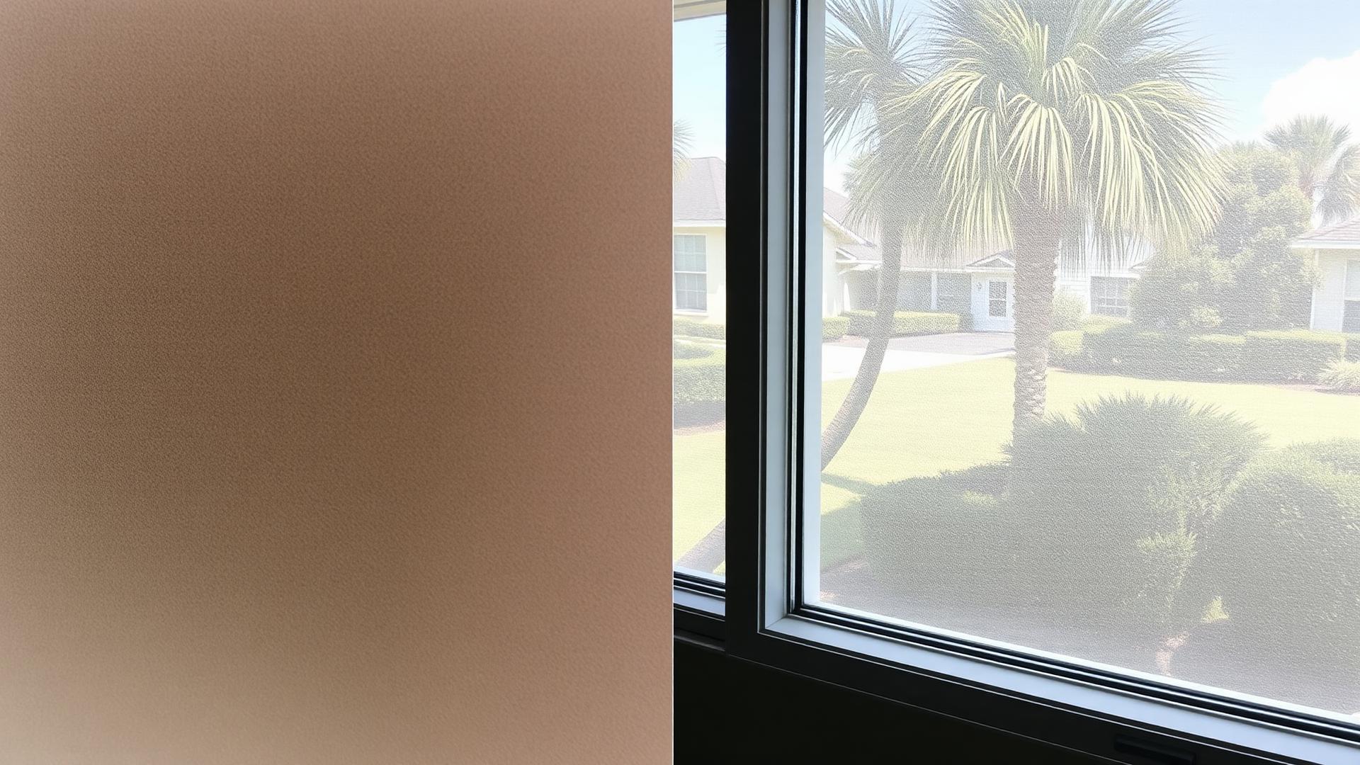 Before and after exterior window washing on a Florida home