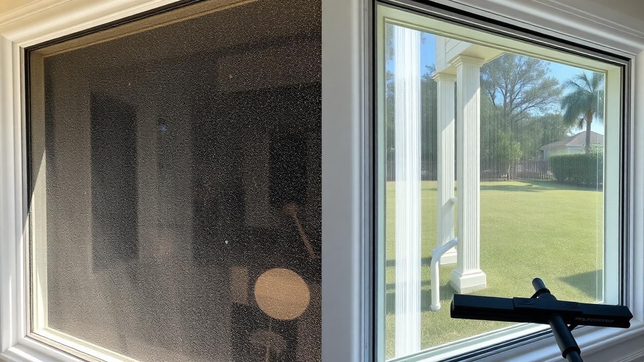 Venice FL home windows being cleaned